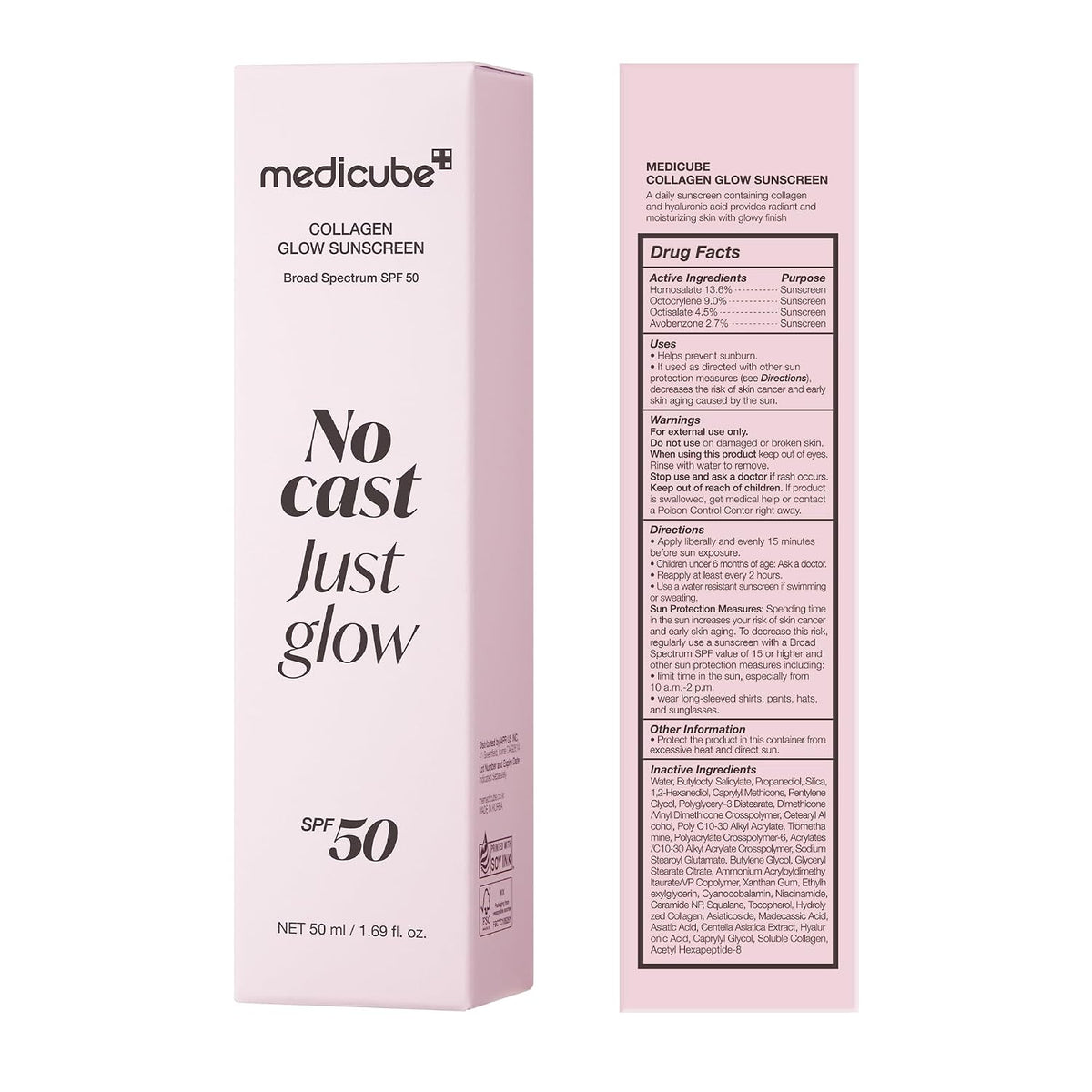 medicube Sunscreen No Cast Just Glow Collagen SPF 50 | 50ml