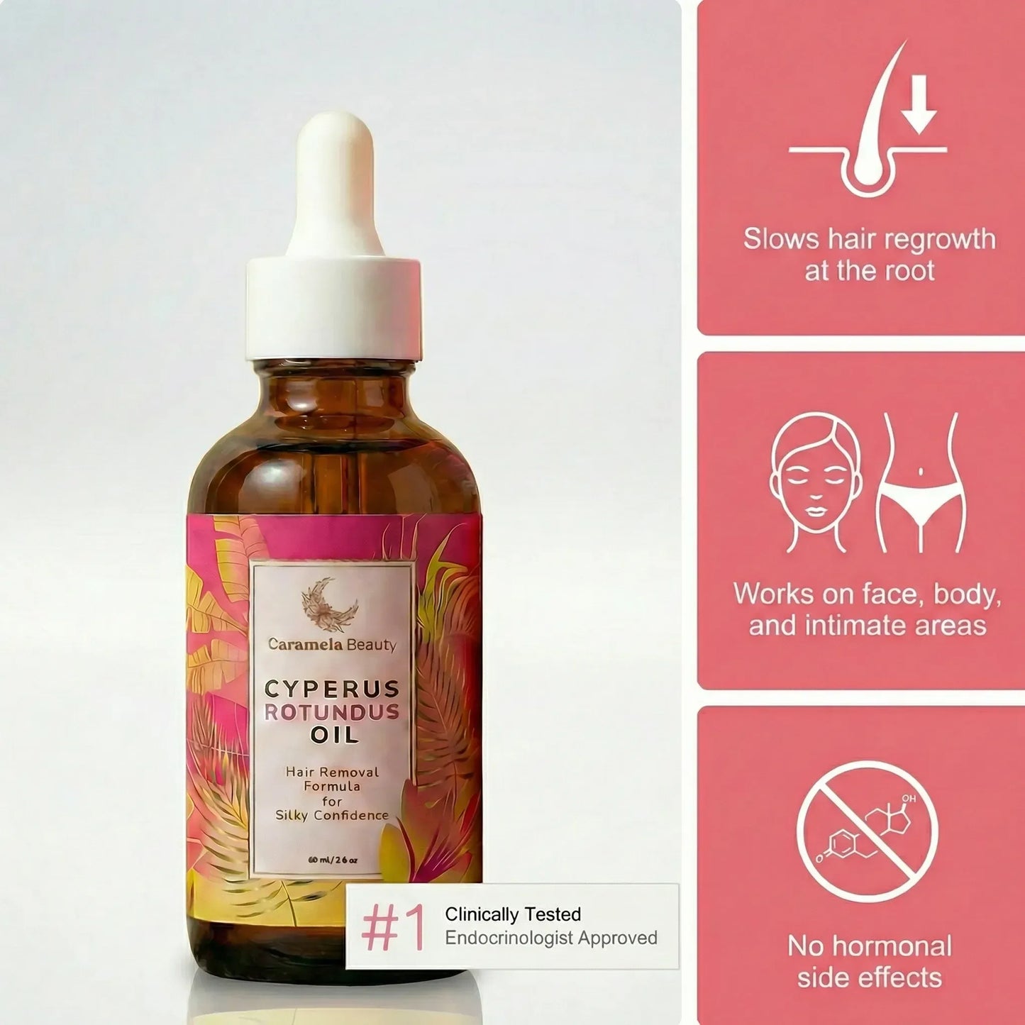 Caramela Beauty™ Cyperus Rotundus Oil Natural Hair Reduction Oil
