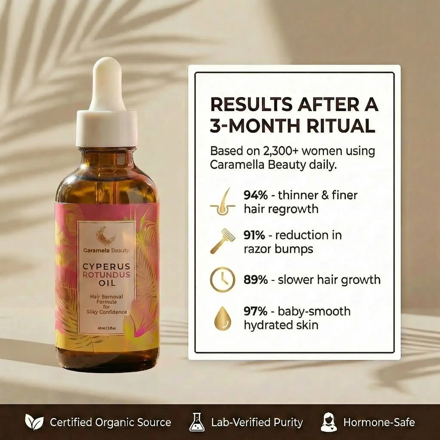 Caramela Beauty™ Cyperus Rotundus Oil Natural Hair Reduction Oil
